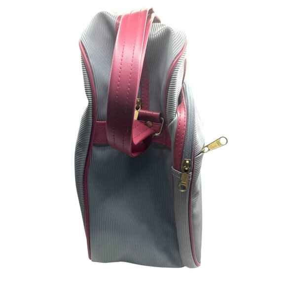 Vintage Zotos Travel Shoulder Bag With Mauve/Pink Trim & Adjustable Strap - Picture 5 of 13